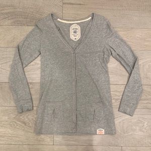 Superdry Orange Sewn Basics Light Gray Cardigan